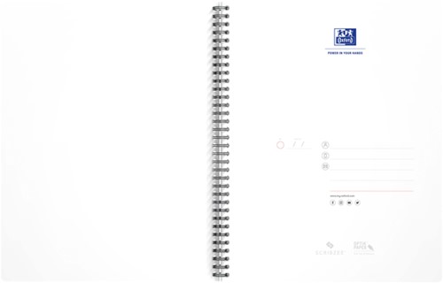 Collegeblok Oxford Office Essential A4+ lijn 4gaats 180pag 80gr ass-6