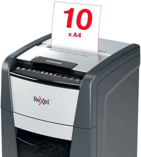 Papiervernietiger Rexel Optimum Auto+ 300X P4 snippers 4x26mm-6