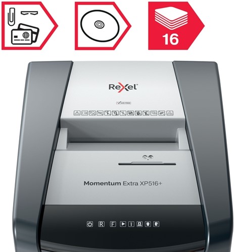 Papiervernietiger Rexel Momentum Extra XP516+ snippers 2x15mm-12