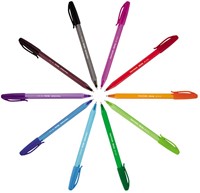 Balpen Paper Mate Inkjoy 100 ultrafijn blauw-4