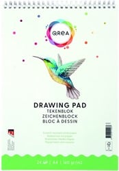 Tekenblok Qrea A4 24vel 160gr spiraal 24 Vel