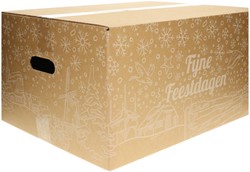 Kerstdoos bedrukt wit Holland-3 390x290x300mm 1 Stuk