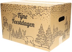 Kerstdoos bedrukt zwart Holland-3 390x290x300mm 1 Stuk