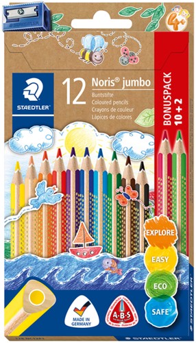 STAEDTLER Noris jumbo kleurpotlood 10 + 2 gratis 12 Stuk