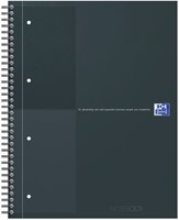 Spiraalblok Oxford International Notebook A4+ lijn 160 pagina's zwart
