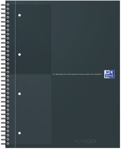 Spiraalblok Oxford International Notebook A4+ lijn 160 pagina's zwart