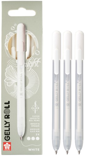 Gelschrijver Sakura Gelly Roll Classic 08 klikfunctie set à 3  wit-1