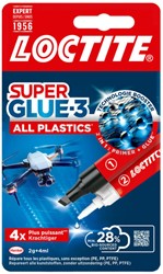 Secondenlijm Loctite All Plastic 2-componentenlijm 2gr + 4ml