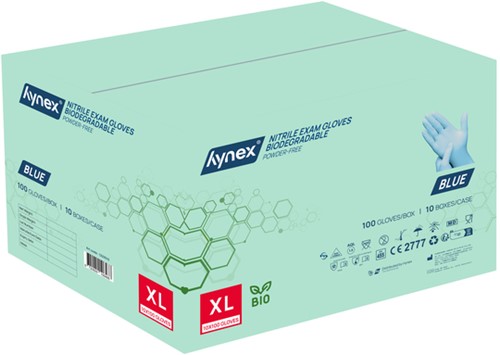 Handschoen Hynex nitril Bio XL blauw 3.5gr  100 Stuk-3
