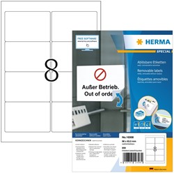 Etiket HERMA 10308 96x63.5mm verwijderbaar wit 800 stuks
