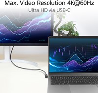 Kabel ACT USB-C standaard naar USB-C hoek 10Gbps 1m-2