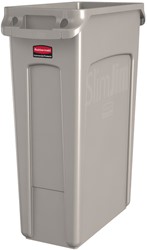 Afvalbak Rubbermaid Slim Jim Vented 87L grijs 1 Stuk