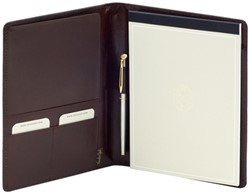 Schrijfmap van der Spek A5 buffelleer bruin 1 Stuk