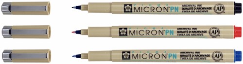 Fineliner Sakura Pigma Micron 0.4mm blister à 3 stuks assorti-2