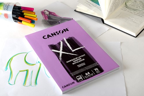Markerpapier Canson XL Marker 100vel 70gr A4 extra wit-2