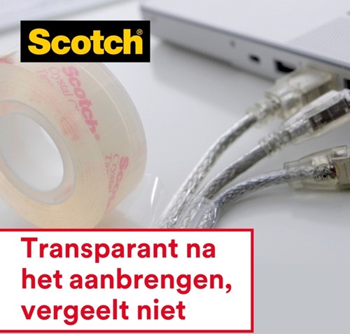 Plakband Scotch Crystal 600 19mmx33m transparant-3
