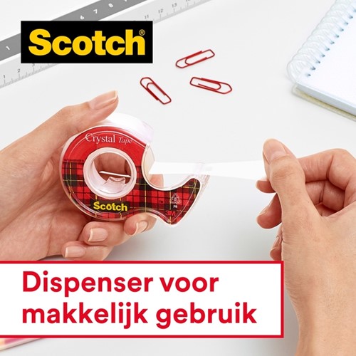 Plakband Scotch Crystal 600 19mmx33m transparant-3