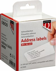 Label etiket Quantore 99012 89mmX36mm adres wit (Dymo) 2 Rol