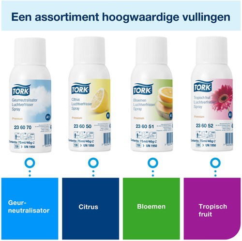 Luchtverfrisserdispenser Tork A1 spray wit 562000-3