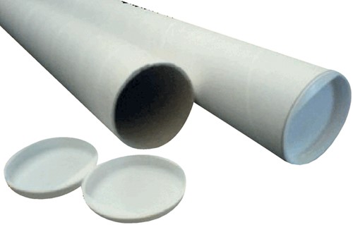 Verzendkoker CleverPack A0 850x50x1.5 met doppen 5st wit 5 Stuk