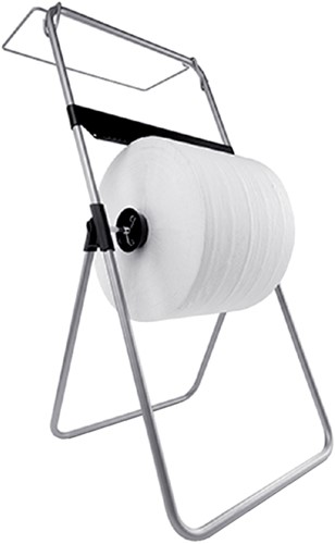Poetspapierdispenser Satino CR1 vloerstandaard zilver 332370