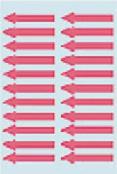 Etiket HERMA 4143 38x7mm pijl rood 88stuks 4 Vel