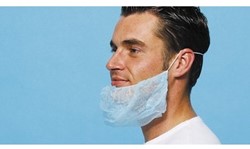 BAARDMASKER NON-WOVEN MET HOOFDELASTIEK WIT DS/1000